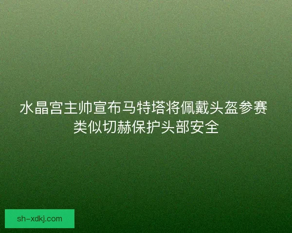 水晶宫主帅宣布马特塔将佩戴头盔参赛 类似切赫保护头部安全