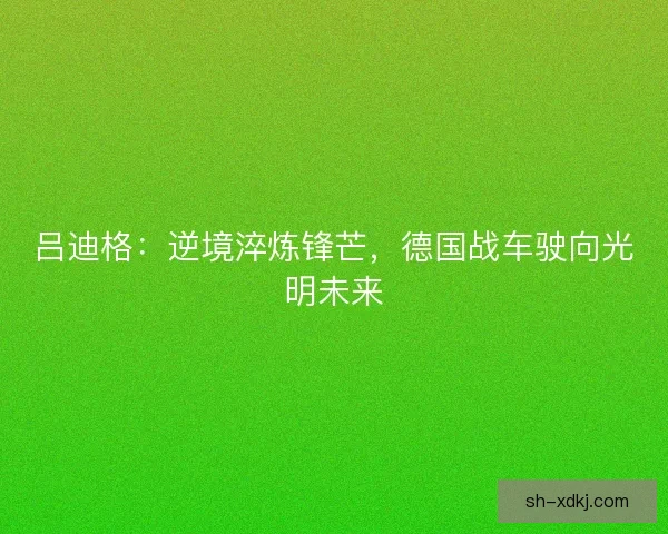 吕迪格：逆境淬炼锋芒，德国战车驶向光明未来